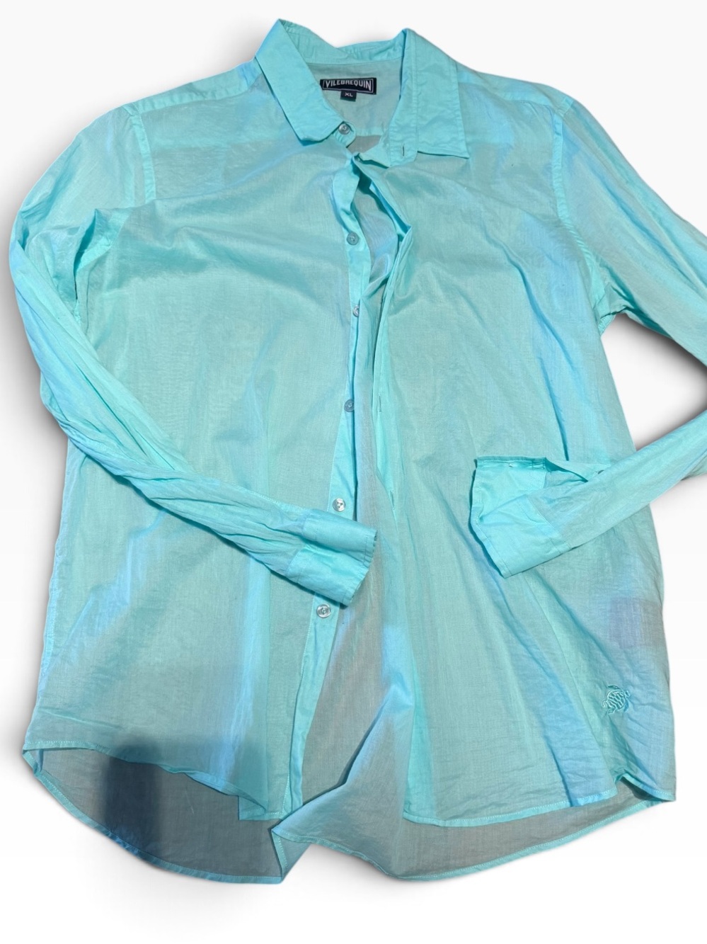 Vilebrequin Turquoise Button-Up Dress Shirt size XL (fits M-L)